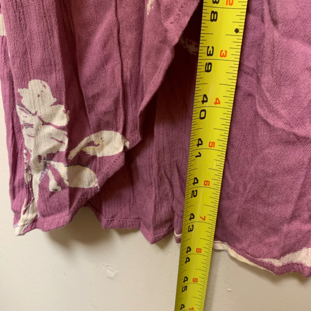 O'Neill Maxi Dress Womens XS Mauve Purple Excellent Floral Wrap V-Neck Boho - Picture 4 of 8